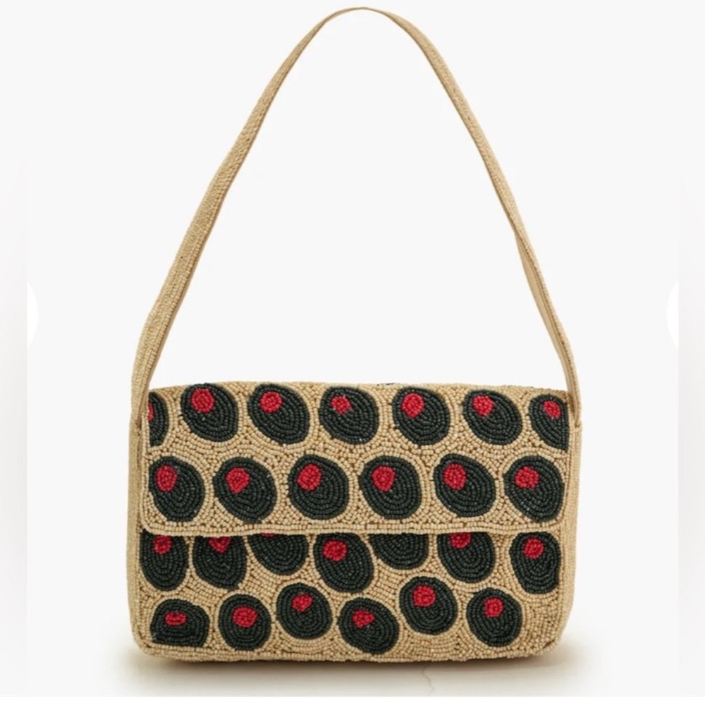 America and Beyond olive martini beaded bag
